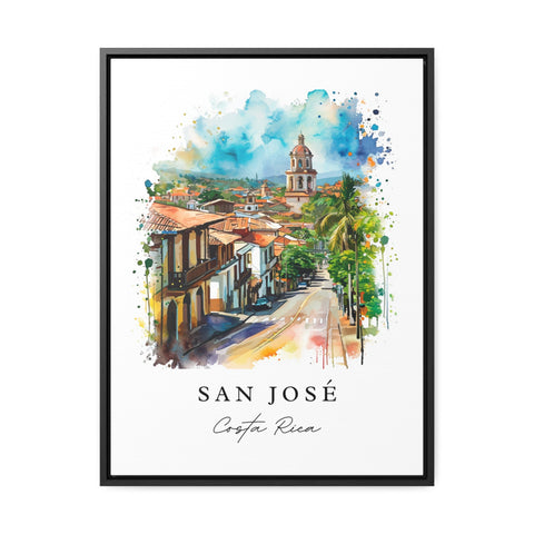 San Jose watercolor travel art - Costa Rica, San Jose print, Wedding gift, Birthday present, Custom Text, Perfect Gift