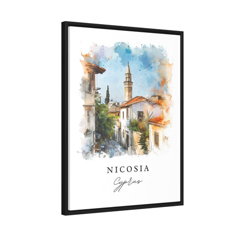 Nicosia watercolor travel art - Cyprus, Nicosia print, Wedding gift, Birthday present, Custom Text, Perfect Gift