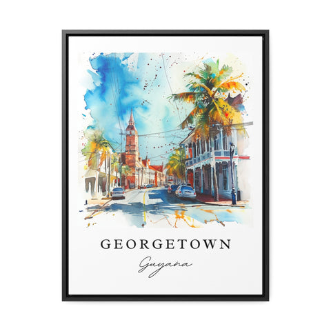 Georgetown Guyana watercolor travel art - Guyana, Georgetown print, Wedding gift, Birthday present, Custom Text, Perfect Gift