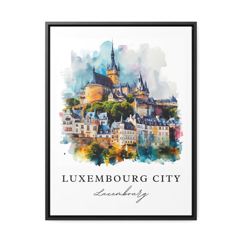 Luxembourg City watercolor travel art - Luxembourg, Luxembourg City print, Wedding gift, Birthday present, Custom Text, Perfect Gift