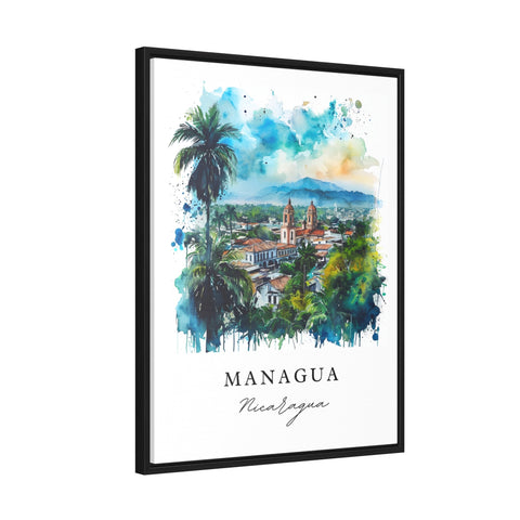 Managua watercolor travel art - Nicaragua, Managua print, Wedding gift, Birthday present, Custom Text, Perfect Gift