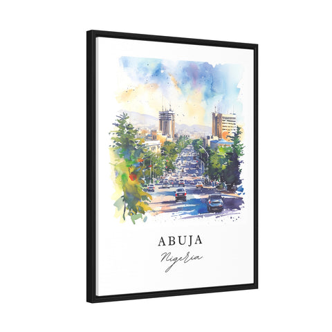Abuja watercolor travel art - Nigeria, Abuja print, Wedding gift, Birthday present, Custom Text, Perfect Gift