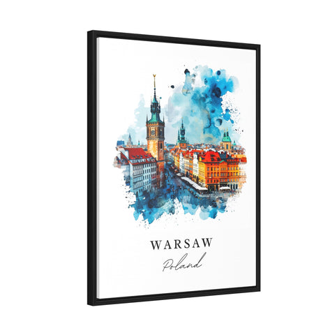 Warsaw watercolor travel art - Poland, Warsaw print, Wedding gift, Birthday present, Custom Text, Perfect Gift