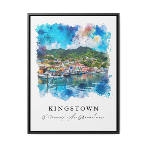 Kingstown watercolor travel art - St Kitts and the Grenadines, Kingstown print, Wedding gift, Birthday present, Custom Text, Perfect Gift