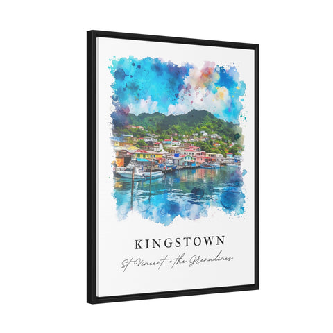 Kingstown watercolor travel art - St Kitts and the Grenadines, Kingstown print, Wedding gift, Birthday present, Custom Text, Perfect Gift