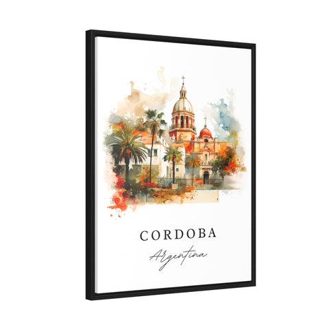 Cordoba traditional travel art - Argentina, Cordoba poster print, Wedding gift, Birthday present, Custom Text, Perfect Gift
