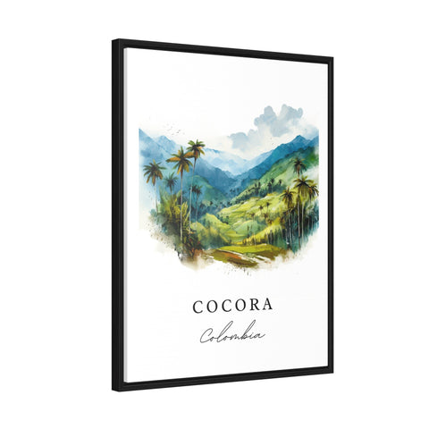 Cocora traditional travel art - Colombia, Cocora poster print, Wedding gift, Birthday present, Custom Text, Perfect Gift