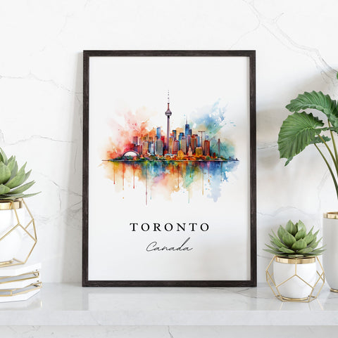 Toronto traditional travel art - Canada, Toronto poster print, Wedding gift, Birthday present, Custom Text, Perfect Gift