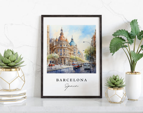 Set of 3 Spain Watercolor Wall Art - Three Iconic Cities from Spain: Barcelona, Madrid, Seville Artwork, Perfect Gift, Unique Home Decor