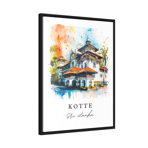 Kotte watercolor travel art - Sri Lanka, Kotte print, Wedding gift, Birthday present, Custom Text, Perfect Gift