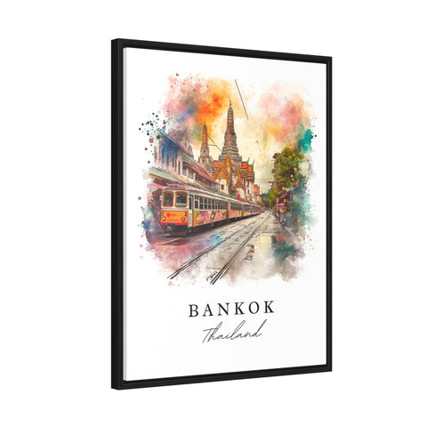 Bankok watercolor travel art - Thailand, Bankok print, Wedding gift, Birthday present, Custom Text, Perfect Gift