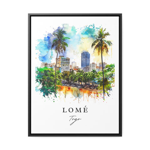 Lome watercolor travel art - Togo, Lome print, Wedding gift, Birthday present, Custom Text, Perfect Gift