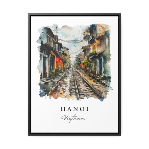 Hanoi watercolor travel art - Vietnam, Hanoi print, Wedding gift, Birthday present, Custom Text, Perfect Gift
