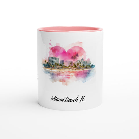 Miami Beach Florida Valentine's Day 11oz Ceramic Mug