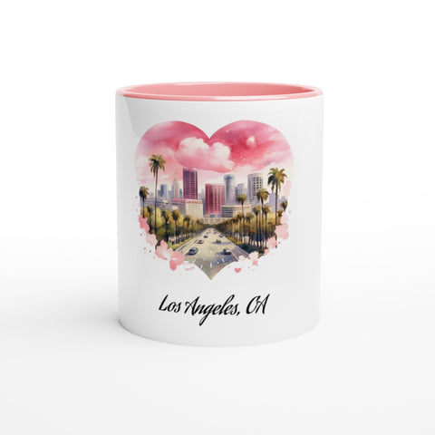 Los Angeles California Skyline Valentine's Day White 11oz Ceramic Mug