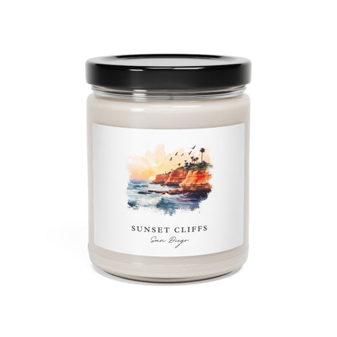 Sunset Cliff San Diego Scented Soy Candle, 9oz - Several unique scent options, Perfect Gift