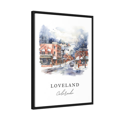 Loveland traditional travel art - Colorado, Loveland poster print, Wedding gift, Birthday present, Custom Text, Perfect Gift