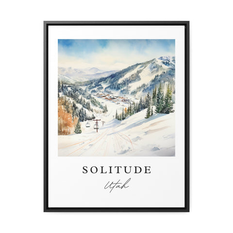 Solitude traditional travel art - Utah, Solitude poster print, Wedding gift, Birthday present, Custom Text, Perfect Gift