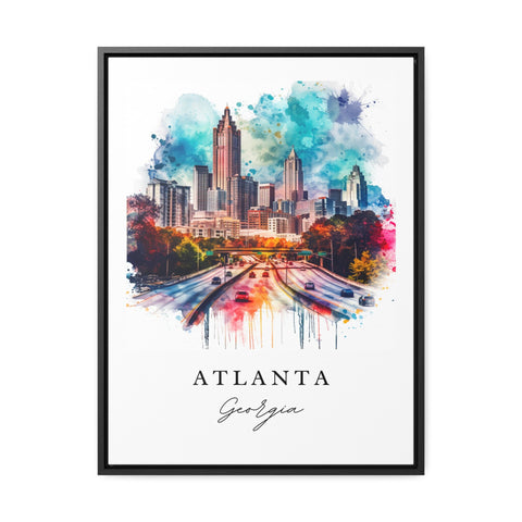 Atlanta watercolor travel art - Georgia, Atlanta print, Wedding gift, Birthday present, Custom Text, Perfect Gift