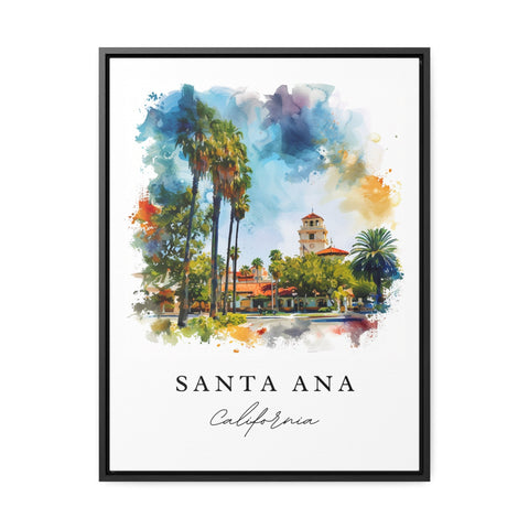 Santa Ana watercolor travel art - California, Santa Ana print, Wedding gift, Birthday present, Custom Text, Perfect Gift