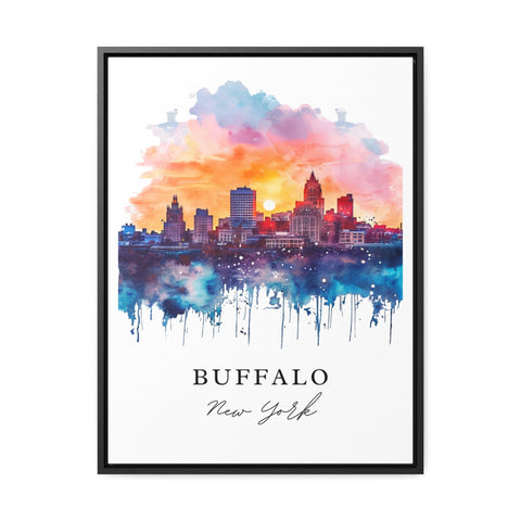 Buffalo NY traditional travel art - Upstate New York, Buffalo print, Wedding gift, Birthday present, Custom Text, Perfect Gift