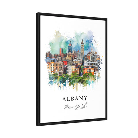 Albany NY traditional travel art - Upstate New York, Albany print, Wedding gift, Birthday present, Custom Text, Perfect Gift