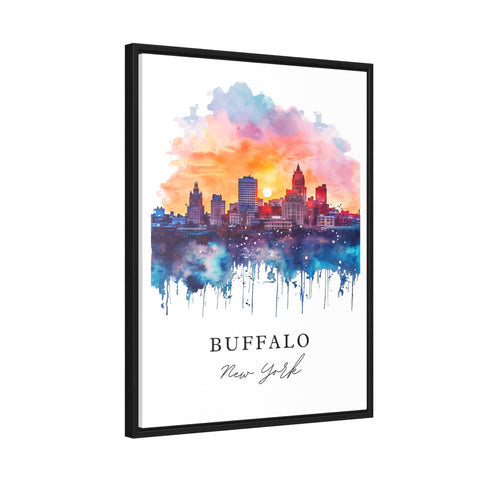 Buffalo NY traditional travel art - Upstate New York, Buffalo print, Wedding gift, Birthday present, Custom Text, Perfect Gift