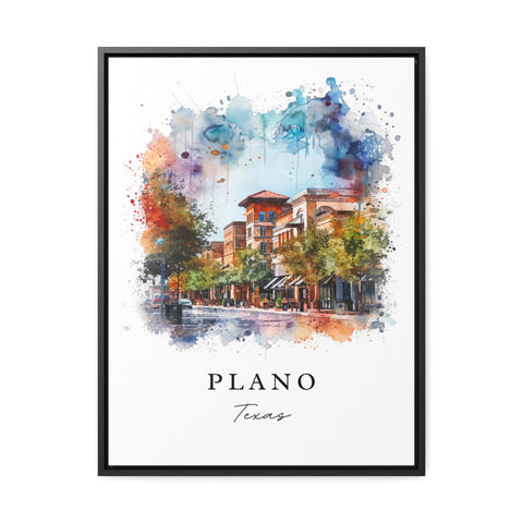 Plano watercolor travel art - Texas, Plano print, Wedding gift, Birthday present, Custom Text, Perfect Gift