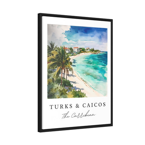 Turks and Caicos traditional travel art version 2 - Carribean, Turks and Caicos print, Wedding gift, Birthday present, Perfect Gift