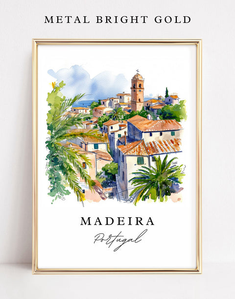 Madeira traditional travel art - Portugal, Madeira print, Wedding gift, Birthday present, Custom Text, Perfect Gift