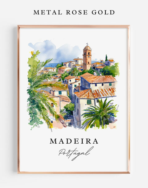 Cartagena Colombia Watercolor Street Scene - Artificially made Framed Poster Print - Unique Home Decor