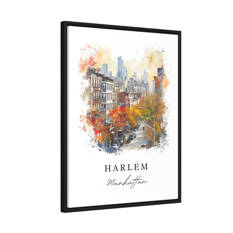 Harlem watercolor travel art - Harlem NYC, Harlem print, Wedding gift, Birthday present, Custom Text, Perfect Gift