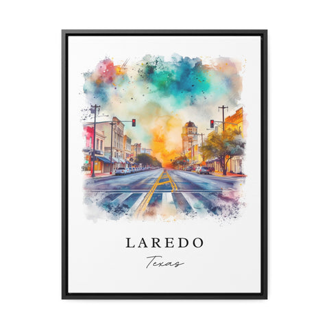 Laredo watercolor travel art - Texas, Laredo print, Wedding gift, Birthday present, Custom Text, Perfect Gift