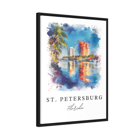 St. Petersburg watercolor travel art - Florida, St. Petersburg print, Wedding gift, Birthday present, Custom Text, Perfect Gift