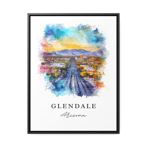 Glendale watercolor travel art - Arizona, Glendale print, Wedding gift, Birthday present, Custom Text, Perfect Gift