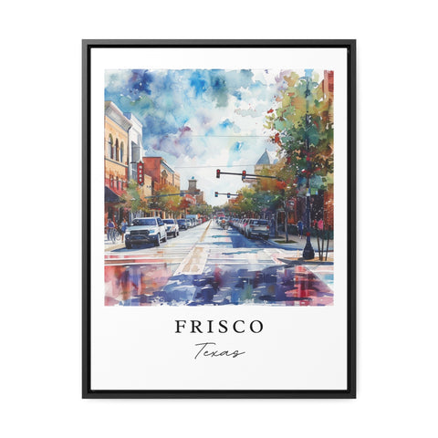 Frisco watercolor travel art - Texas, Frisco print, Wedding gift, Birthday present, Custom Text, Perfect Gift