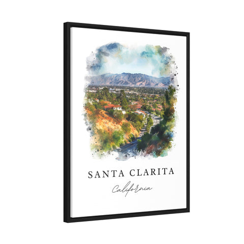 Santa Clarita watercolor travel art - California, Santa Clarita print, Wedding gift, Birthday present, Custom Text, Perfect Gift