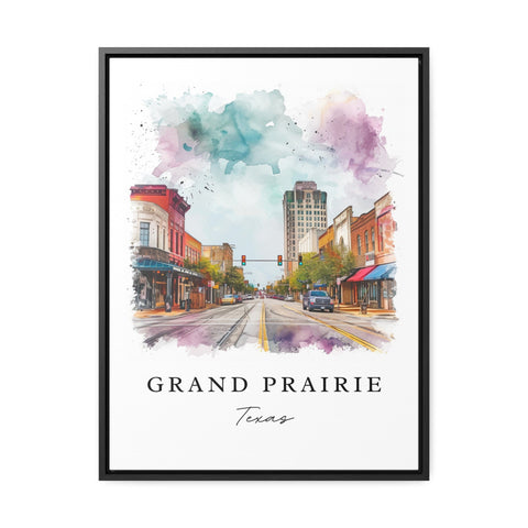 Grand Prairie watercolor travel art - Texas, Grand Prairie print, Wedding gift, Birthday present, Custom Text, Perfect Gift