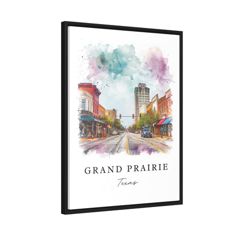 Grand Prairie watercolor travel art - Texas, Grand Prairie print, Wedding gift, Birthday present, Custom Text, Perfect Gift
