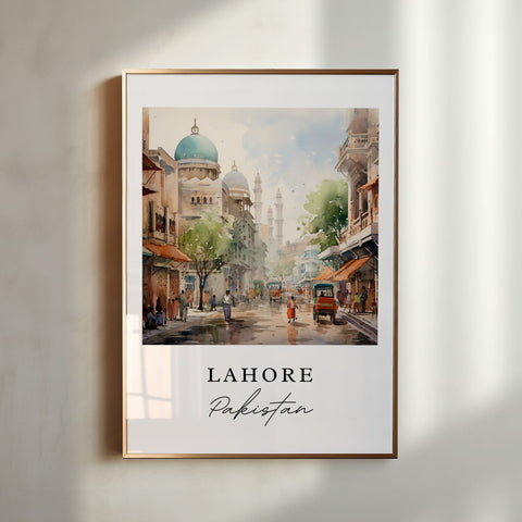 Lahore traditional travel art - Pakistan, Lahore poster, Wedding gift, Birthday present, Custom Text, Personalised Gift