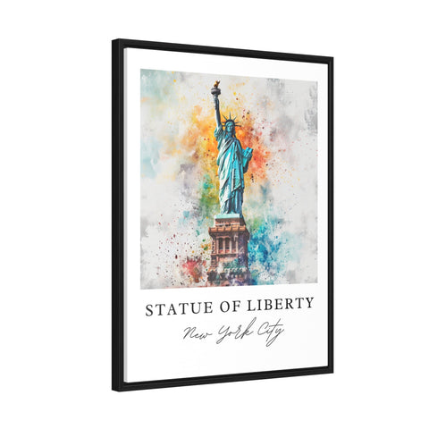 Statue of Liberty watercolor travel art - NYC, State of Liberty print, Wedding gift, Birthday present, Custom Text, Perfect Gift