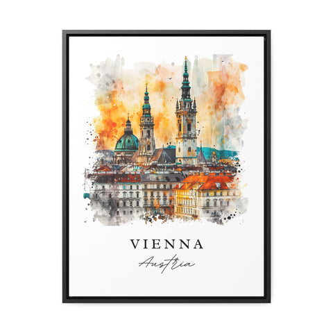 Vienna watercolor travel art - Austria, Vienna print, Wedding gift, Birthday present, Custom Text, Perfect Gift