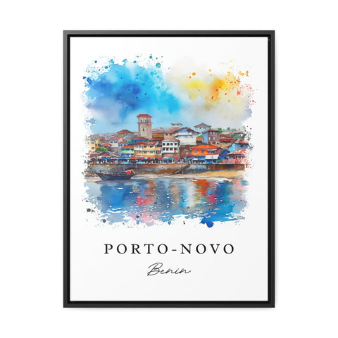 Porto-Novo watercolor travel art - Benin, Porto-Novo print, Wedding gift, Birthday present, Custom Text, Perfect Gift