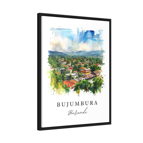 Bujumbura watercolor travel art - Burundi, Bujumbura print, Wedding gift, Birthday present, Custom Text, Perfect Gift