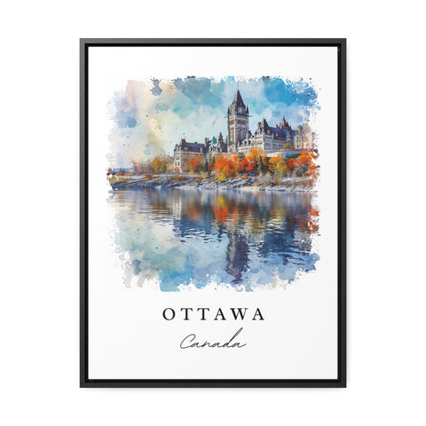 Ottawa watercolor travel art - Canada, Ottawa print, Wedding gift, Birthday present, Custom Text, Perfect Gift
