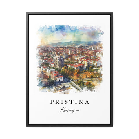 Pristina watercolor travel art - Kosovo, Pristina print, Wedding gift, Birthday present, Custom Text, Perfect Gift