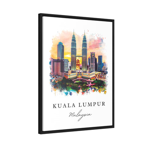 Kuala Lumpur watercolor travel art - Malaysia, Kuala Lumpur print, Wedding gift, Birthday present, Custom Text, Perfect Gift