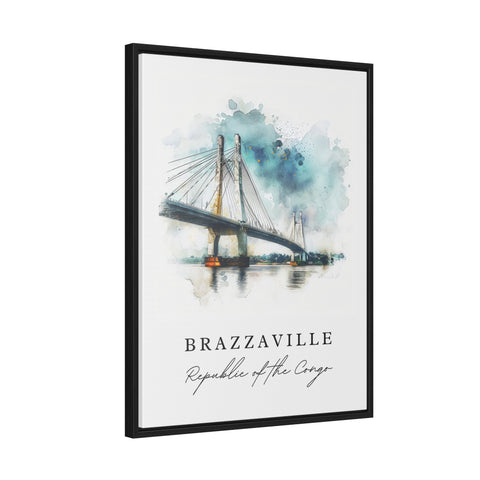 Brazzaville watercolor travel art - Republic of the Congo, Brazzaville print, Wedding gift, Birthday present, Custom Text, Perfect Gift