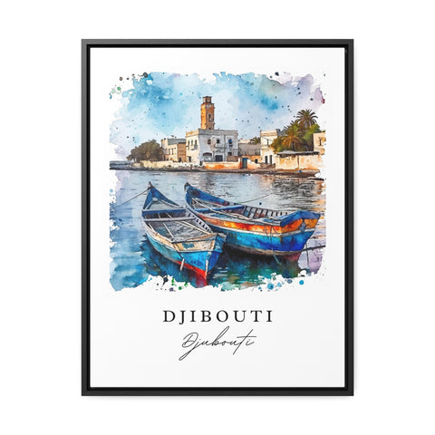 Djibouti watercolor travel art - Djibouti, Djibouti print, Wedding gift, Birthday present, Custom Text, Perfect Gift