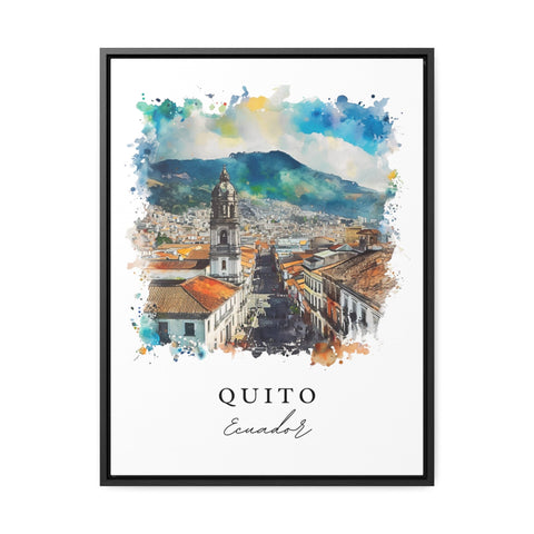 Quito watercolor travel art - Ecuador, Quito print, Wedding gift, Birthday present, Custom Text, Perfect Gift
